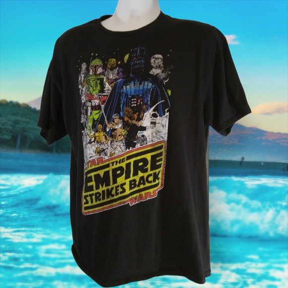 Star Wars Shirt Mens XL Black with Colorful LOGO The Empire Strikes Back - Picture 3 of 11